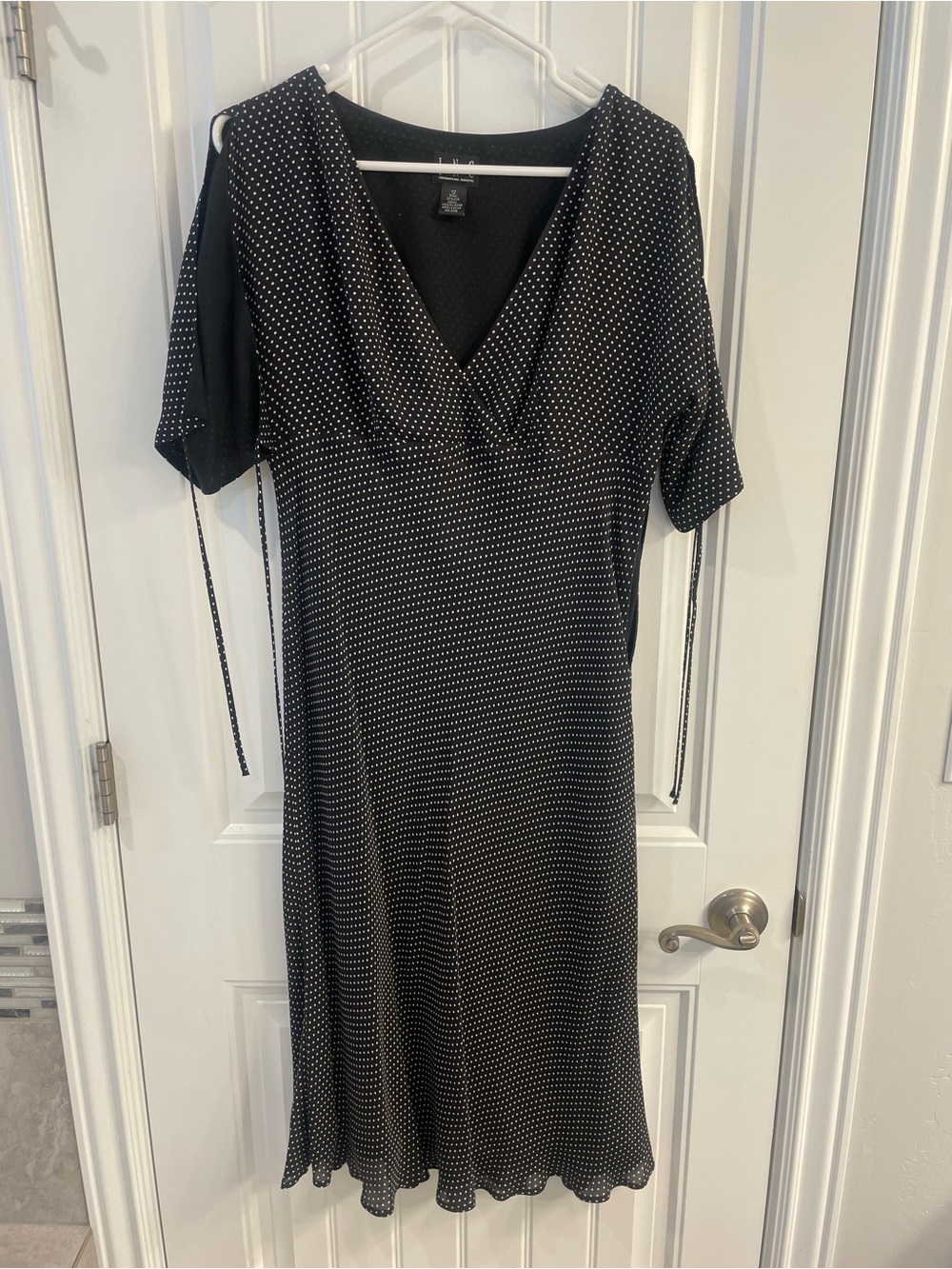 INC International Concepts Black and White Polka Dot Midi Dress
